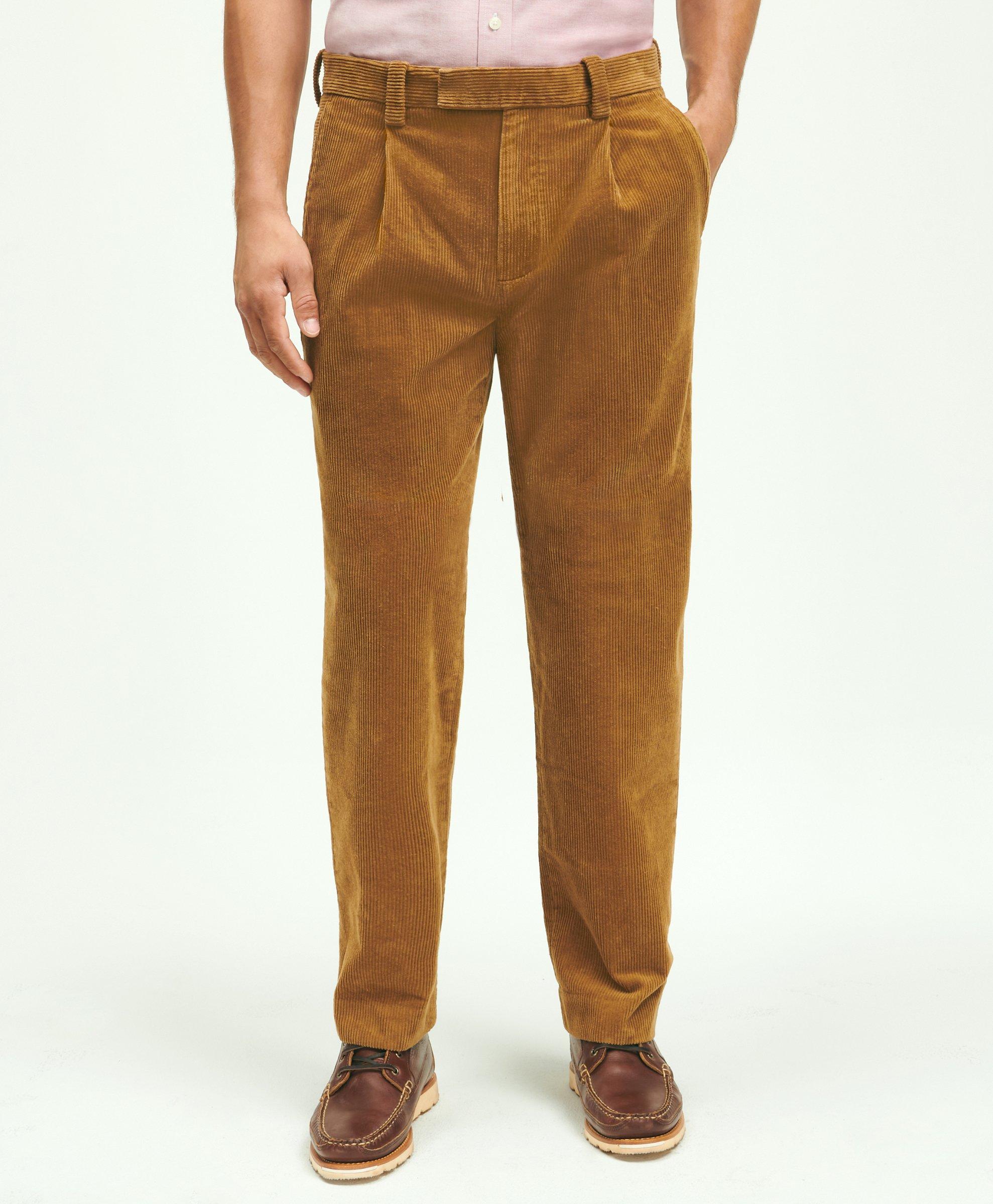 Stretch Cotton Fine-Wale Corduroy Embroidered Pants