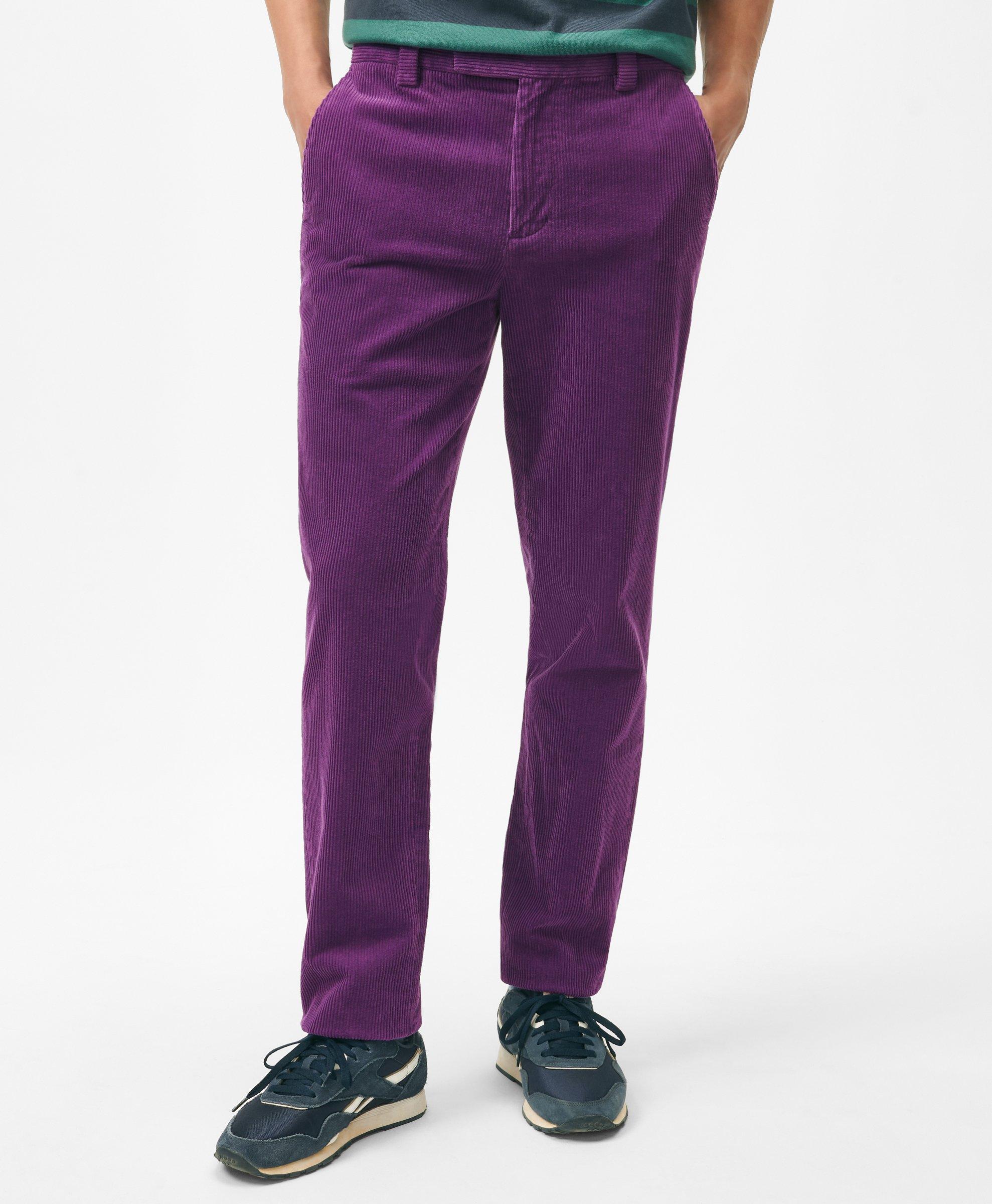 Slim Fit Cotton Wide-Wale Corduroy Pants