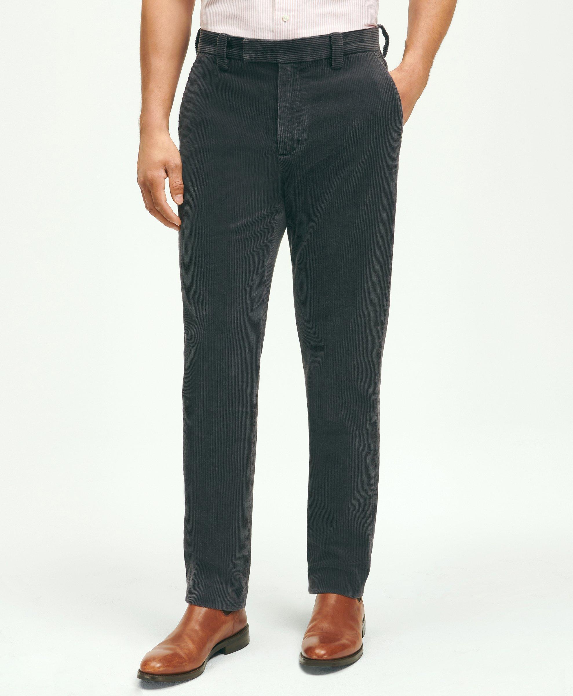 Brooks Brothers Slim Fit Cotton Wide-wale Corduroy Pants | Charcoal | Size 34 32