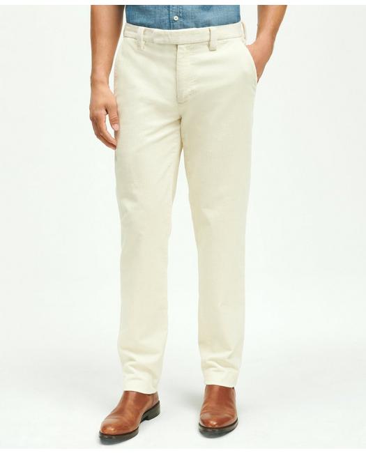 Shop Brooks Brothers Slim Fit Cotton Wide-wale Corduroy Pants | Natural | Size 38 30