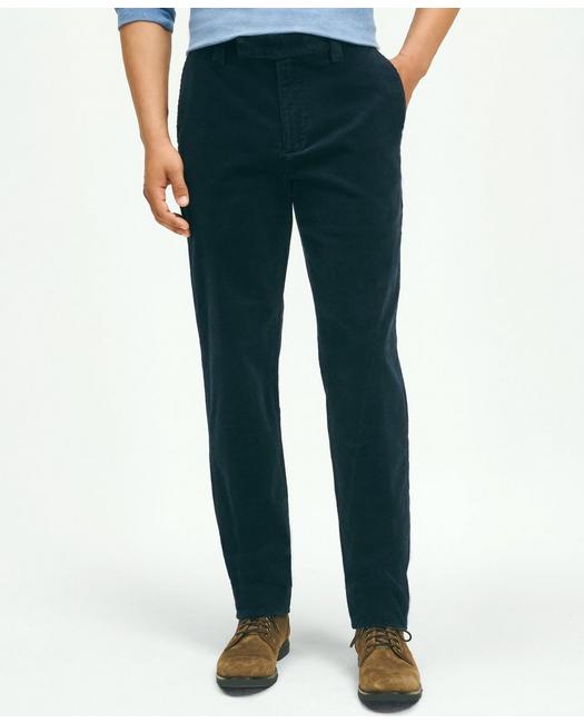 Shop Brooks Brothers Slim Fit Cotton Wide-wale Corduroy Pants | Navy | Size 32 34
