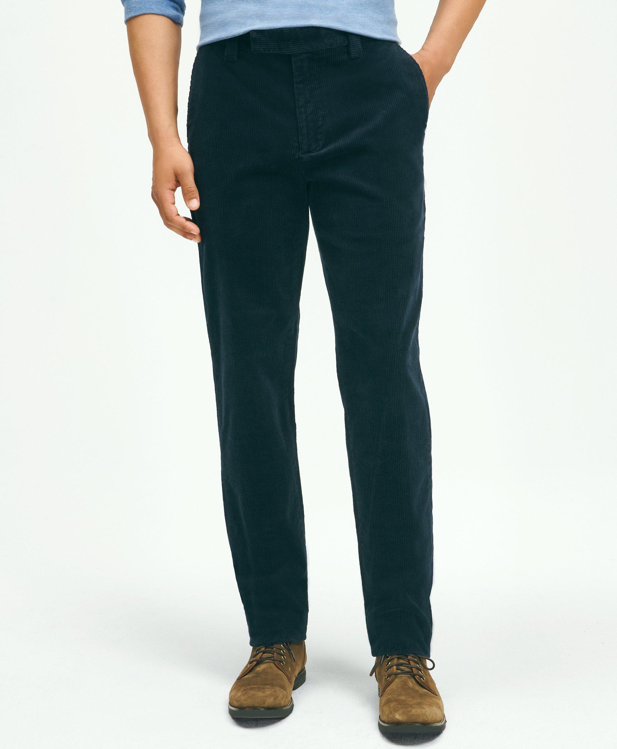 Shop Brooks Brothers Slim Fit Cotton Wide-wale Corduroy Pants | Navy | Size 38 32