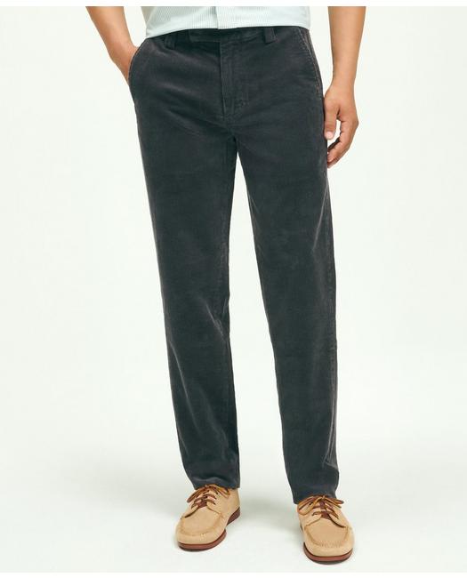 Brooks Brothers Regular Fit Cotton Wide-wale Corduroy Pants | Charcoal | Size 36 32