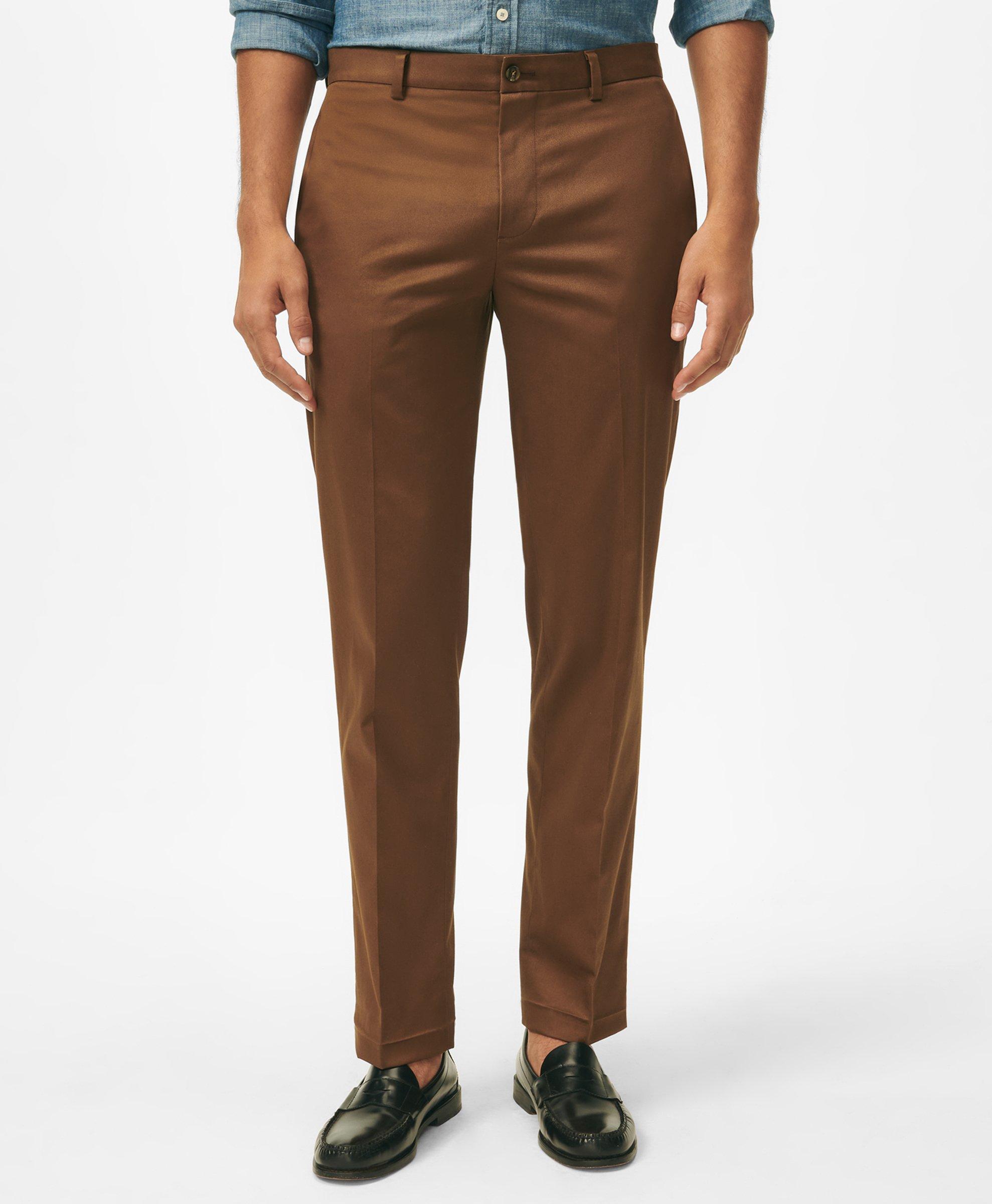 Brooks Brothers Regular Fit Stretch Cotton Advantage Chino Pants In Medium Brown