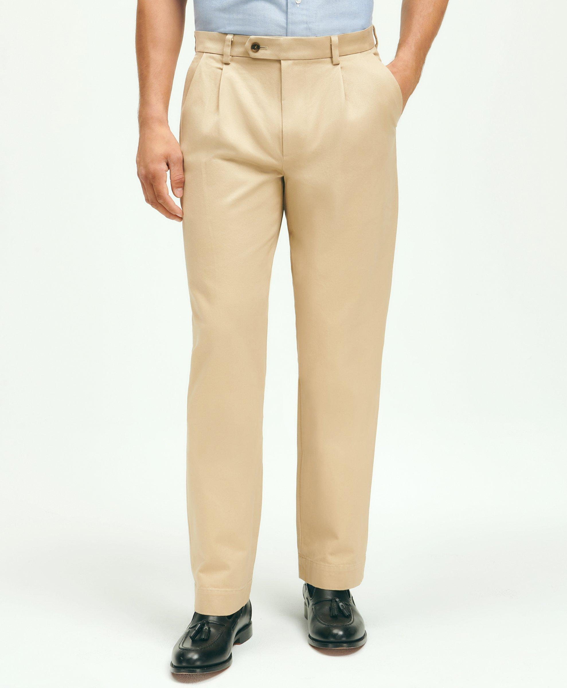 Brooks Brothers Pleat-front Cotton Vintage Chino Pants | Beige | Size 31 32