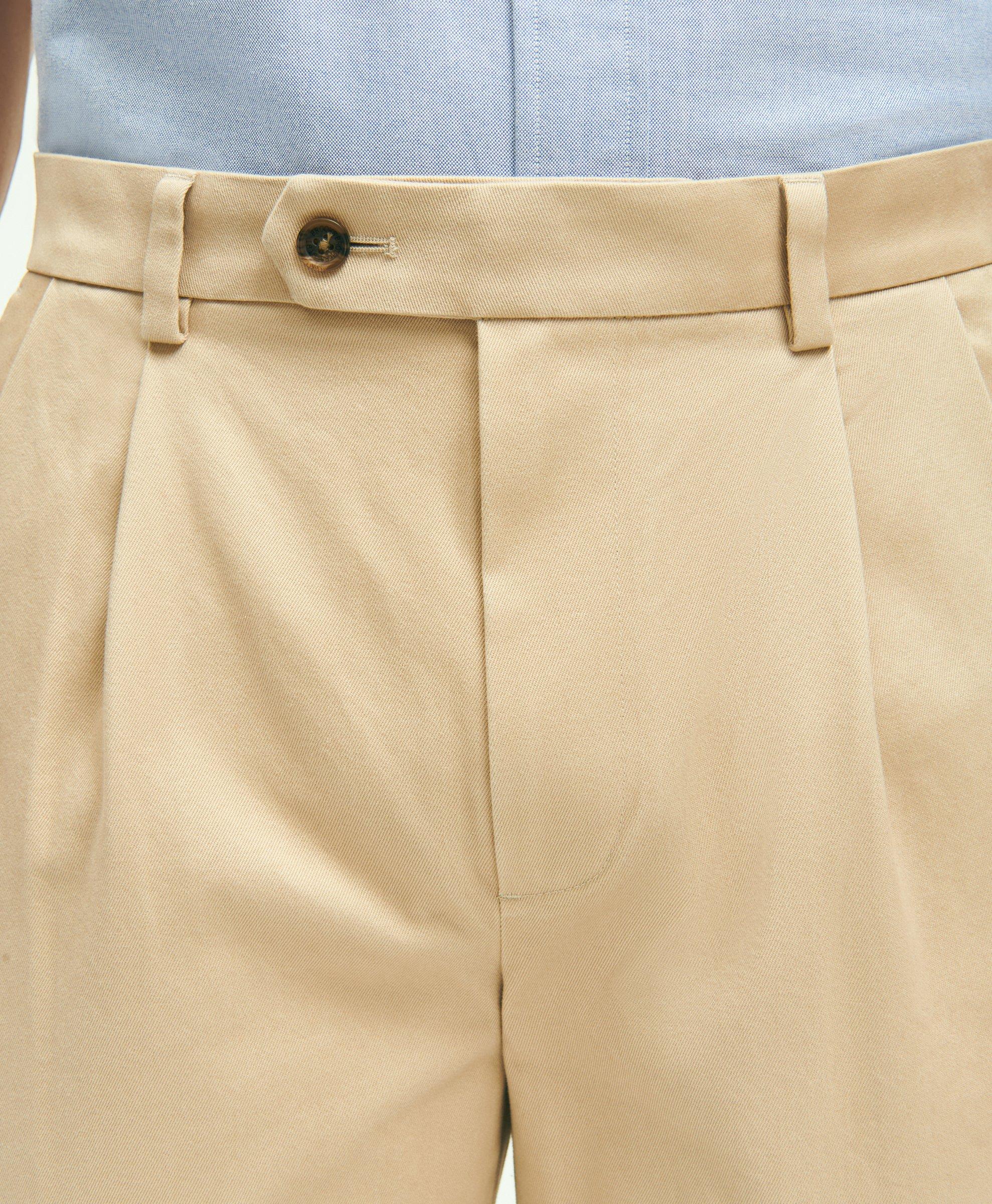 Pleat-Front Cotton Vintage Chino Pants