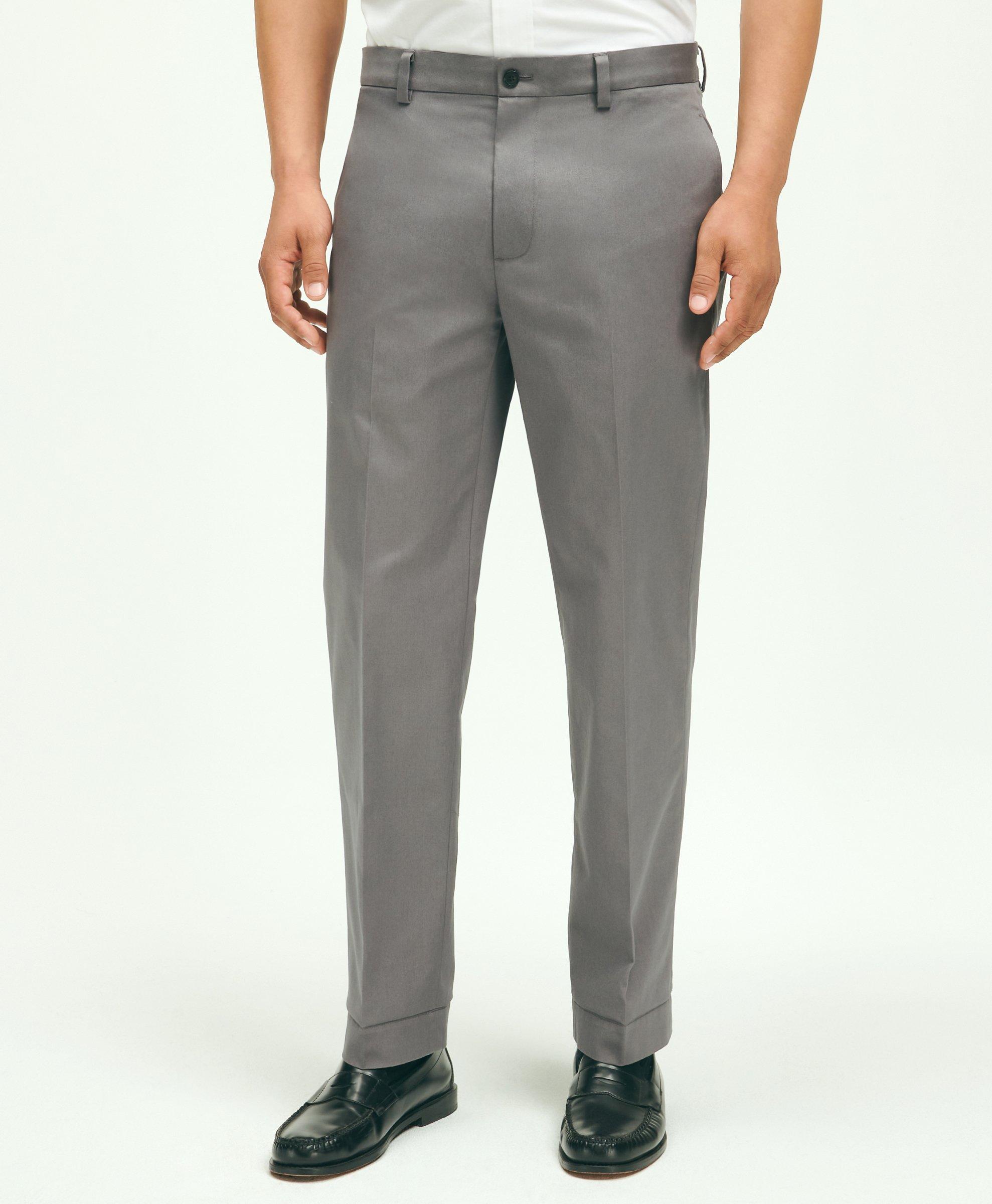 Brooks Brothers Regular Fit Stretch Cotton Advantage Chino Pants | Grey | Size 34 34