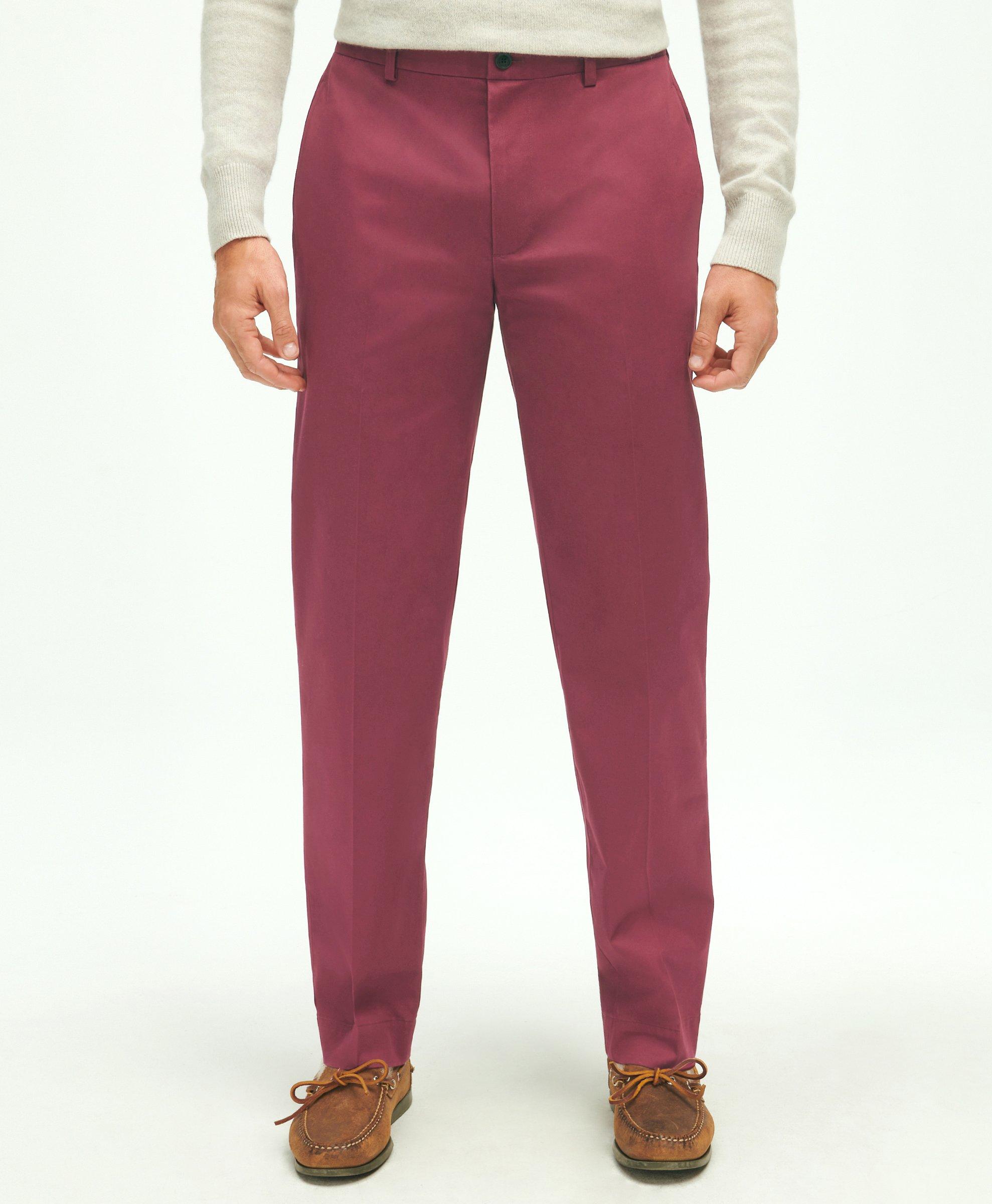 Brooks Brothers Regular Fit Stretch Cotton Advantage Chino Pants In Wine