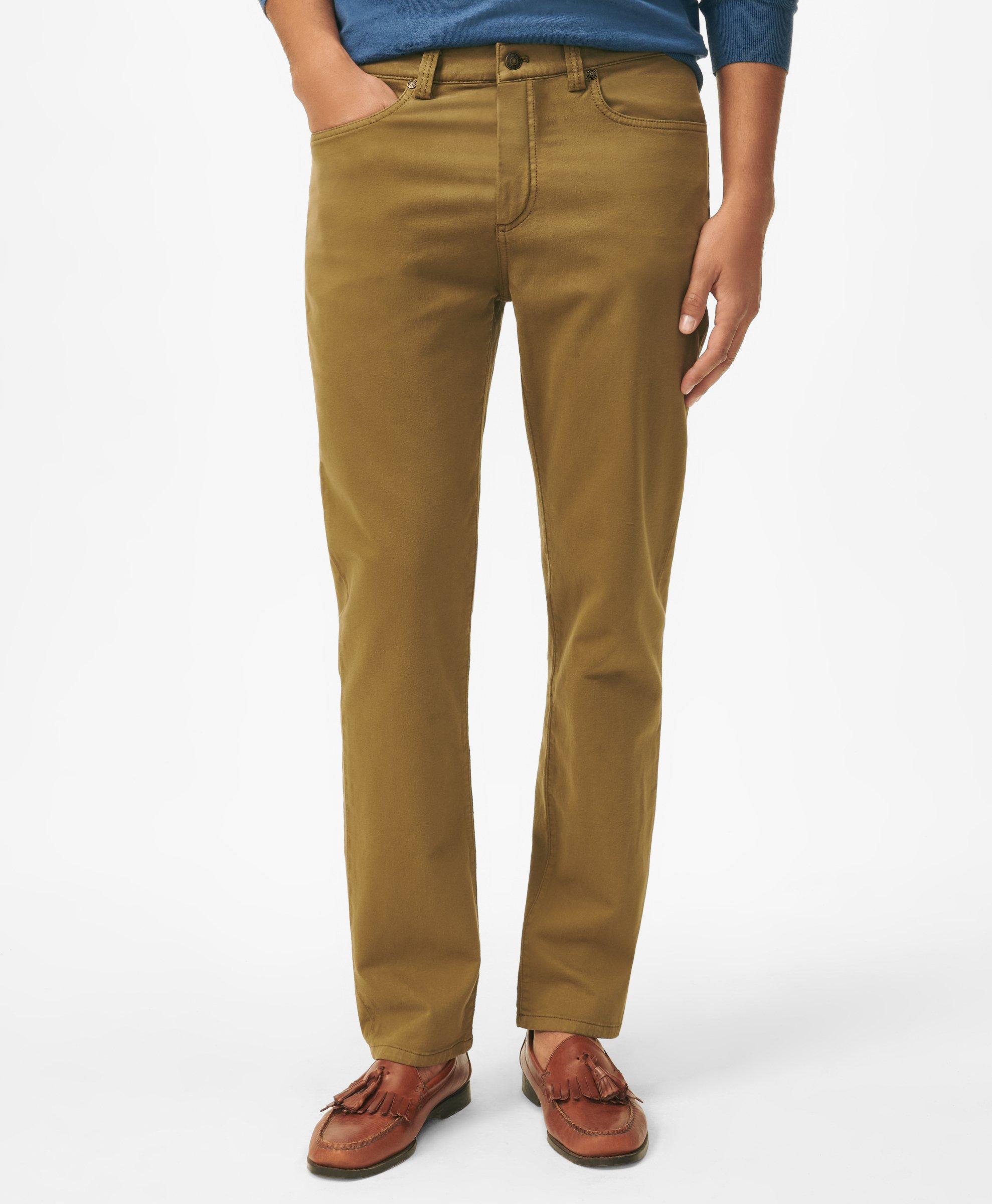 Brooks Brothers The Richmond Five-pocket Straight Leg Pants In Olive