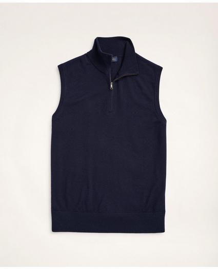 Merino Wool Half-Zip Vest Sweater