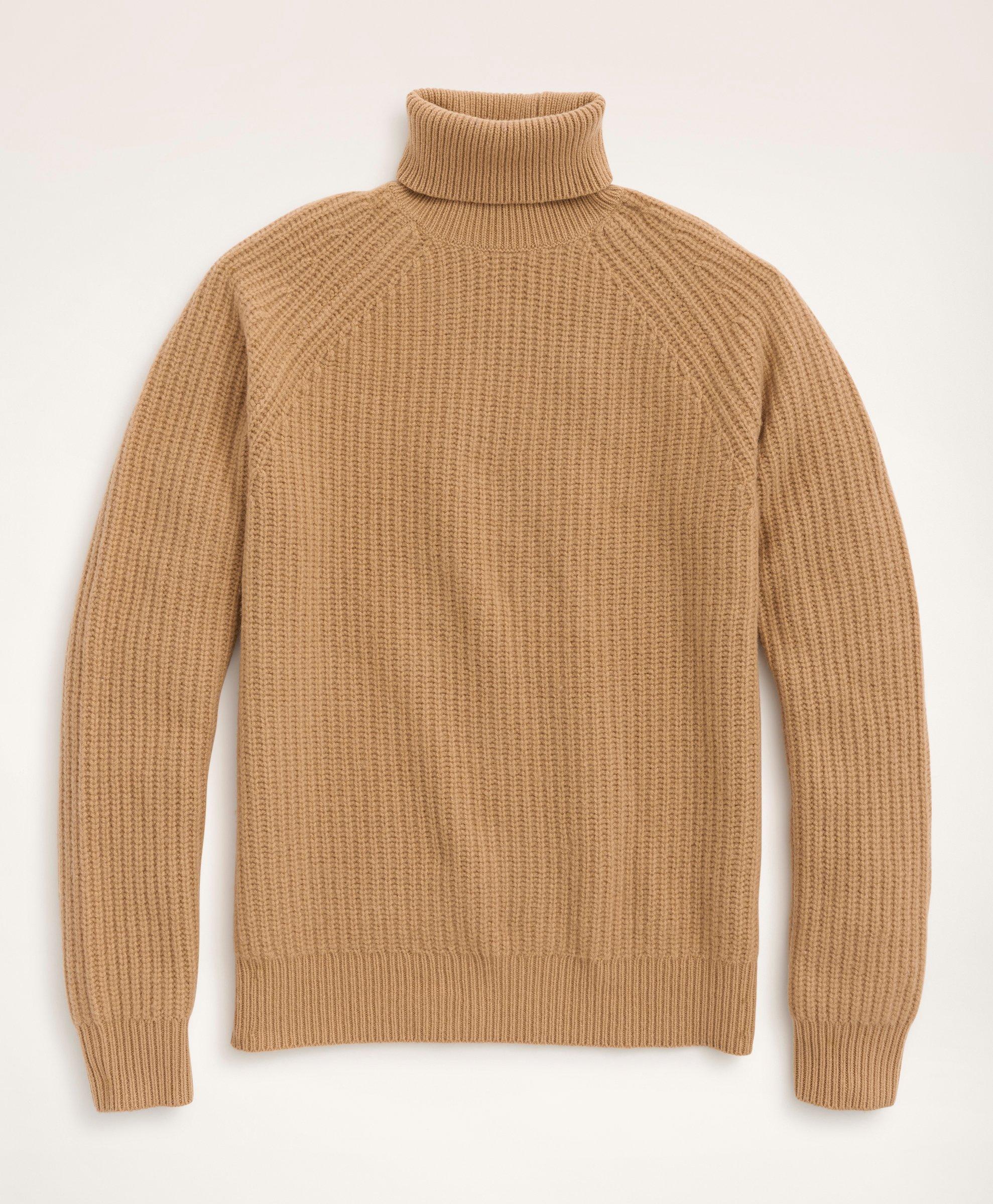 Unique Dark Camel High Neck Thick Cashmere Knit Sweater Tops Winter