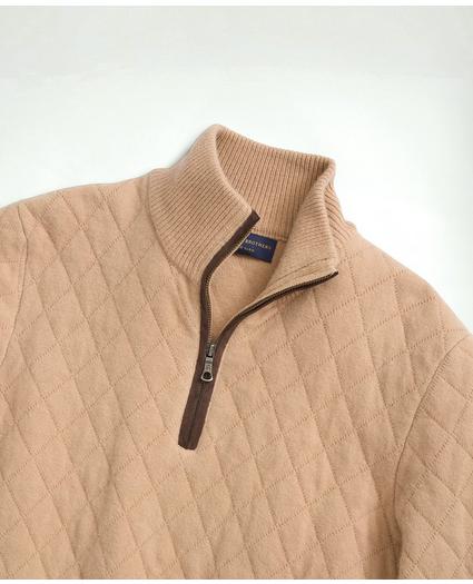 Wool Cashmere Quilted Half-Zip Sweater