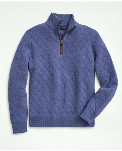 Wool Cashmere Quilted Half-Zip Sweater