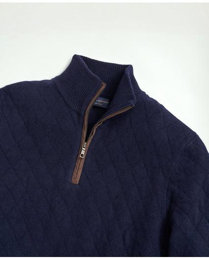 Wool Cashmere Quilted Half-Zip