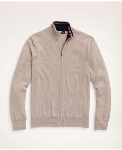 Merino Wool Zip Cardigan Sweater