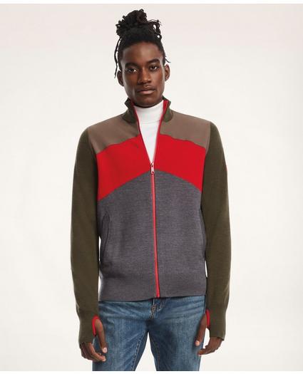 x SPYDER Color-Block Ski Full Zip Cardigan Sweater
