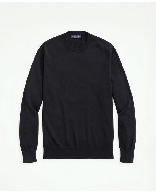 Brooks Brothers Supima Cotton Crewneck Sweater | Black | Size Xs