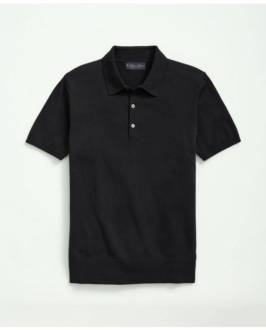 Shop Brooks Brothers Supima Cotton Short-sleeve Polo Sweater | Black | Size Xl