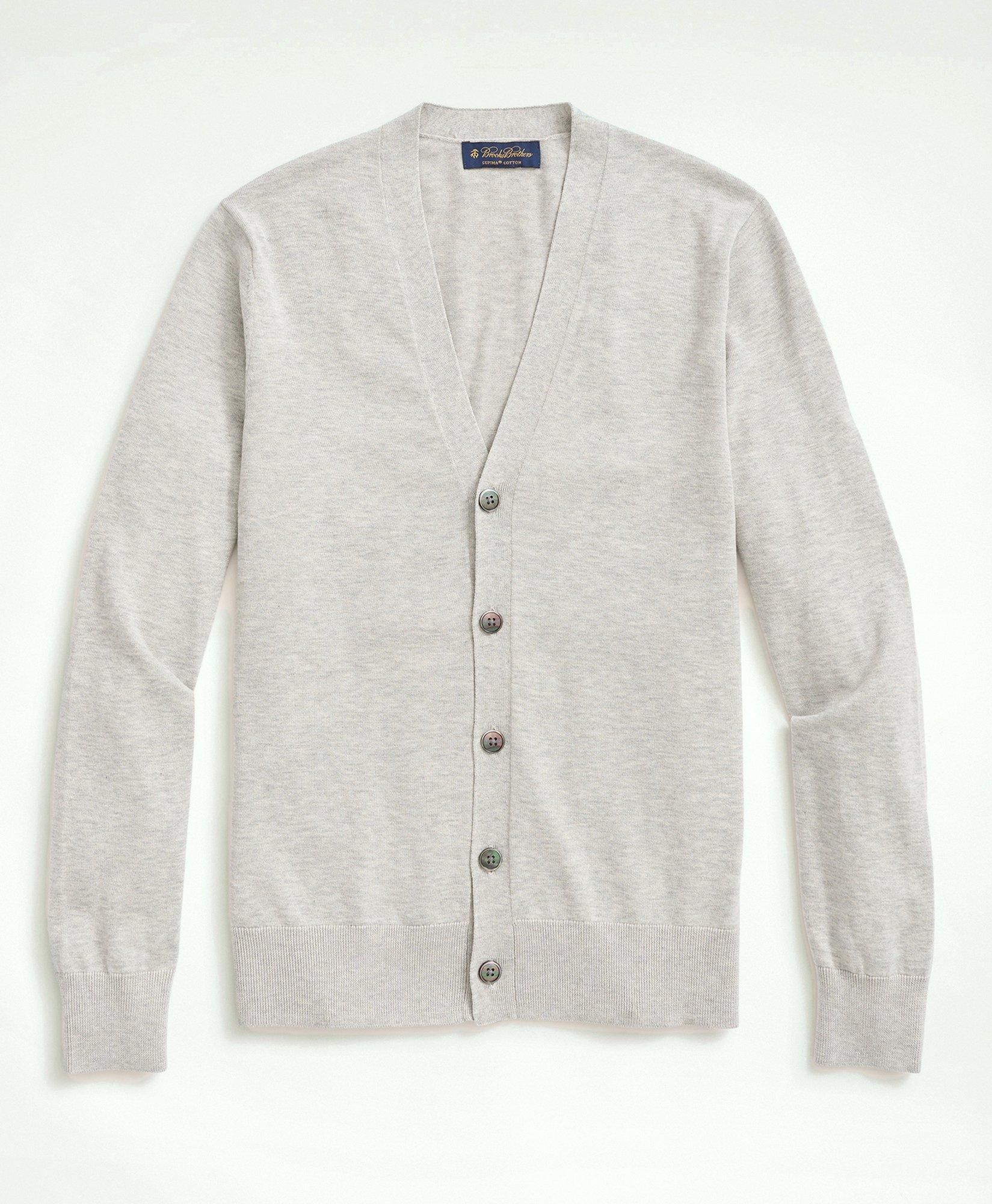 Brooks Brothers Supima Cotton Button-front Cardigan | Grey Heather | Size 2xl