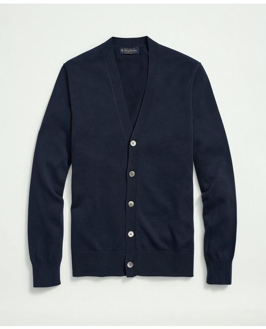 Brooks Brothers Supima Cotton Button-front Cardigan | Navy | Size Large