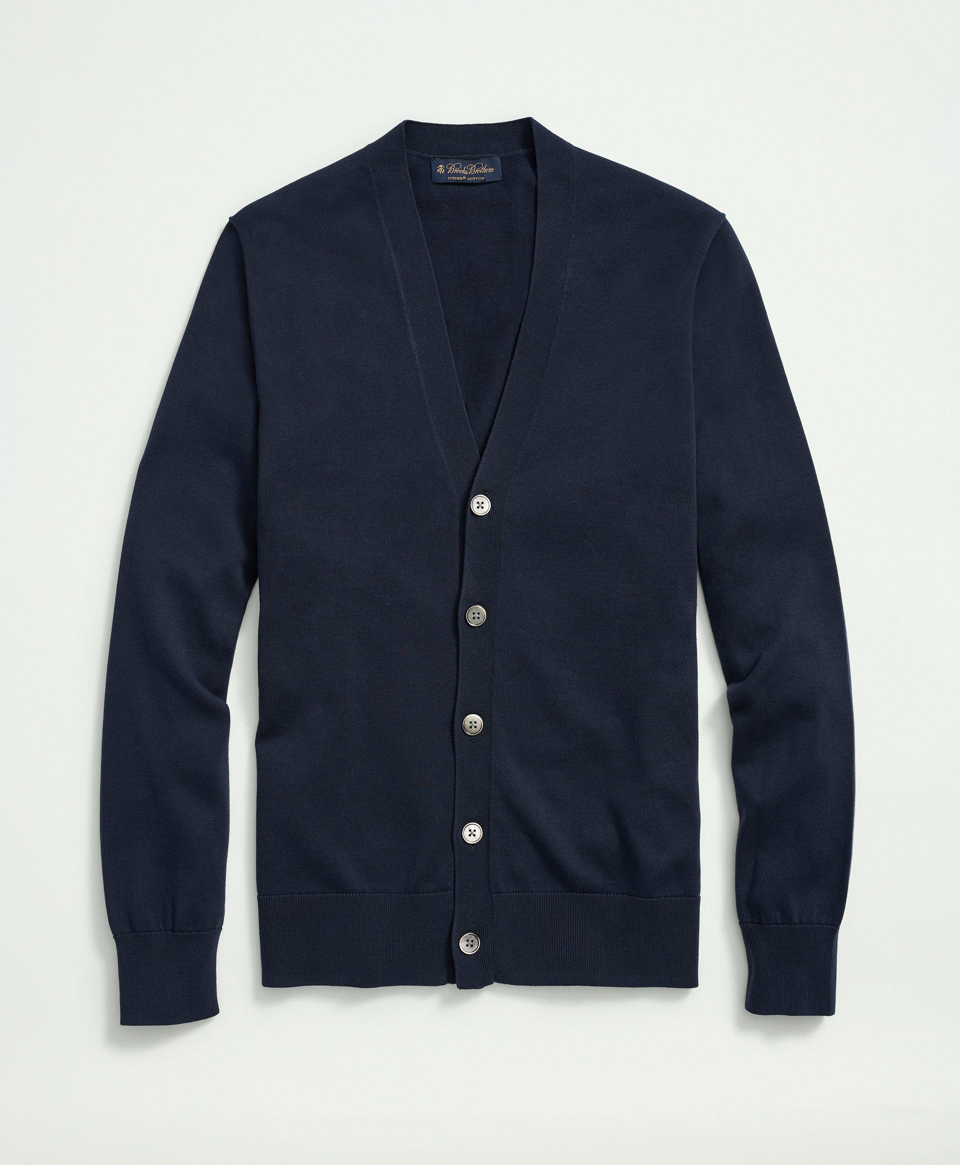 Brooks Brothers Supima Cotton Button-front Cardigan | Navy | Size Xl