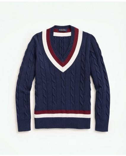 Supima Cotton Cable Tennis Sweater