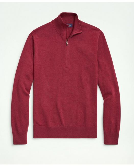 Brooks Brothers Supima Cotton Half-zip Sweater | Burgundy | Size Small