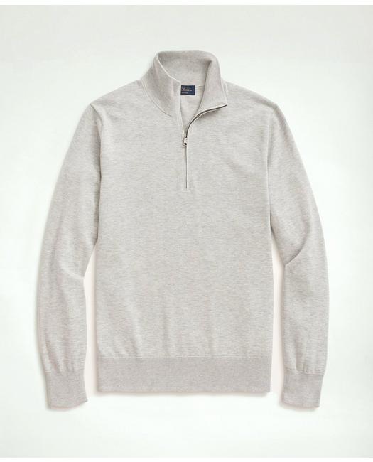 Brooks Brothers Supima Cotton Half-zip Sweater | Grey Heather | Size 2xl