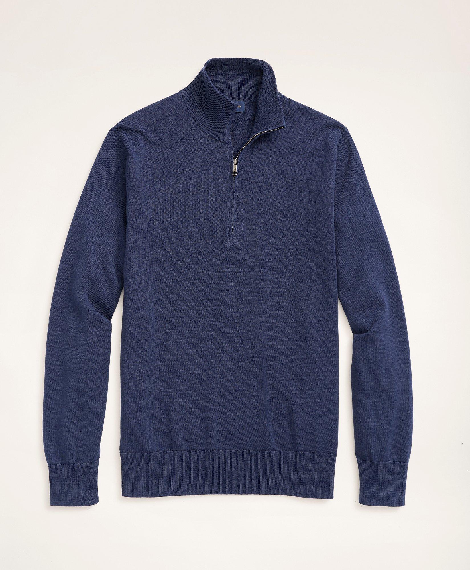 Brooks Brothers Supima Cotton Half-zip Sweater | Navy | Size Xs
