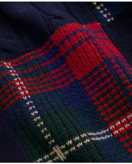 Merino Wool Patchwork Plaid Sweater