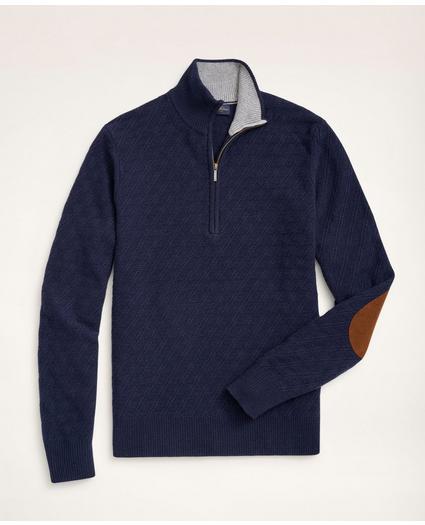Wool Cashmere Diamond Half-Zip Sweater
