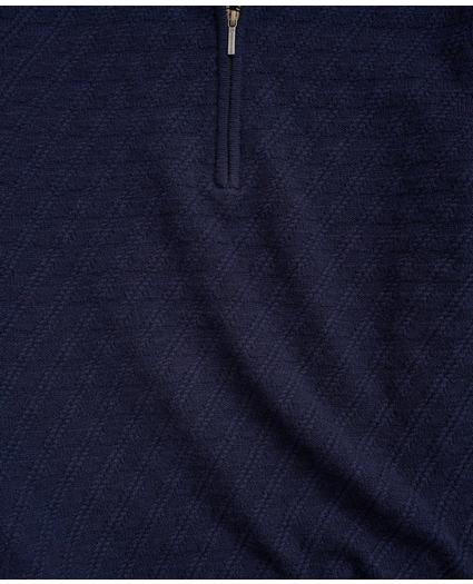 Wool Cashmere Diamond Half-Zip Sweater
