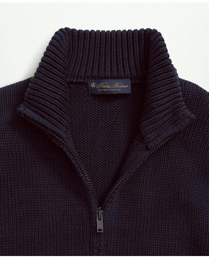 Supima Cotton Full-Zip Ribbed Cardigan Sweater