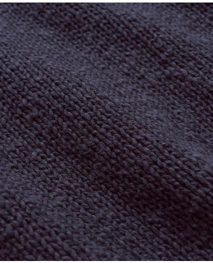 Cotton-Linen Tipped Jacquard Crewneck Sweater