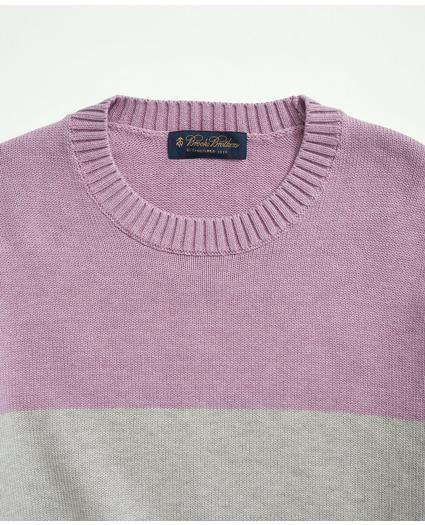Supima Cotton Color-Block Crewneck Sweater
