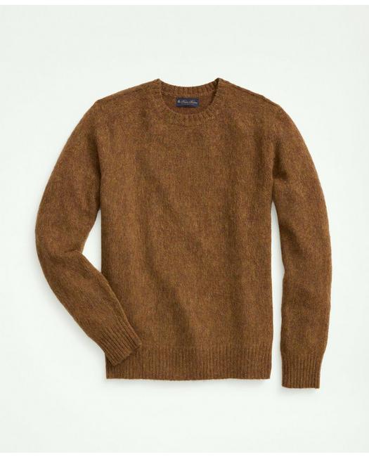 Brooks Brothers Brushed Wool Raglan Crewneck Sweater | Rust | Size Large
