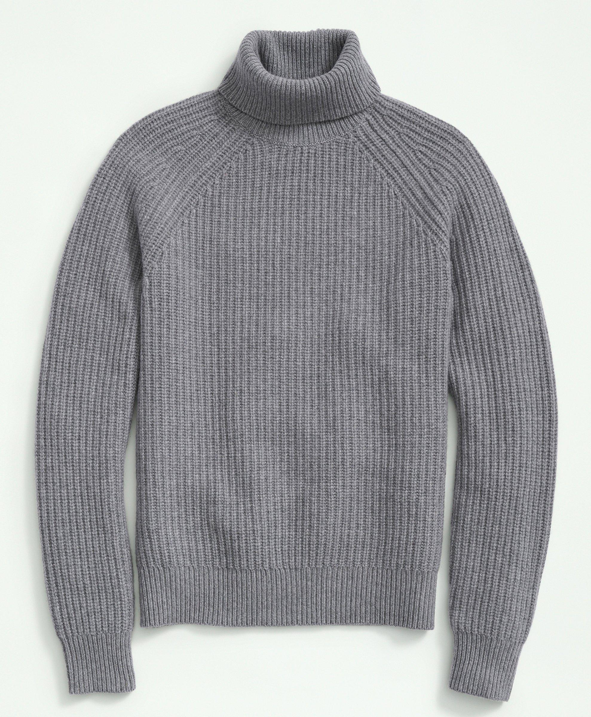 Thick cashmere sweater in english rib in Sky