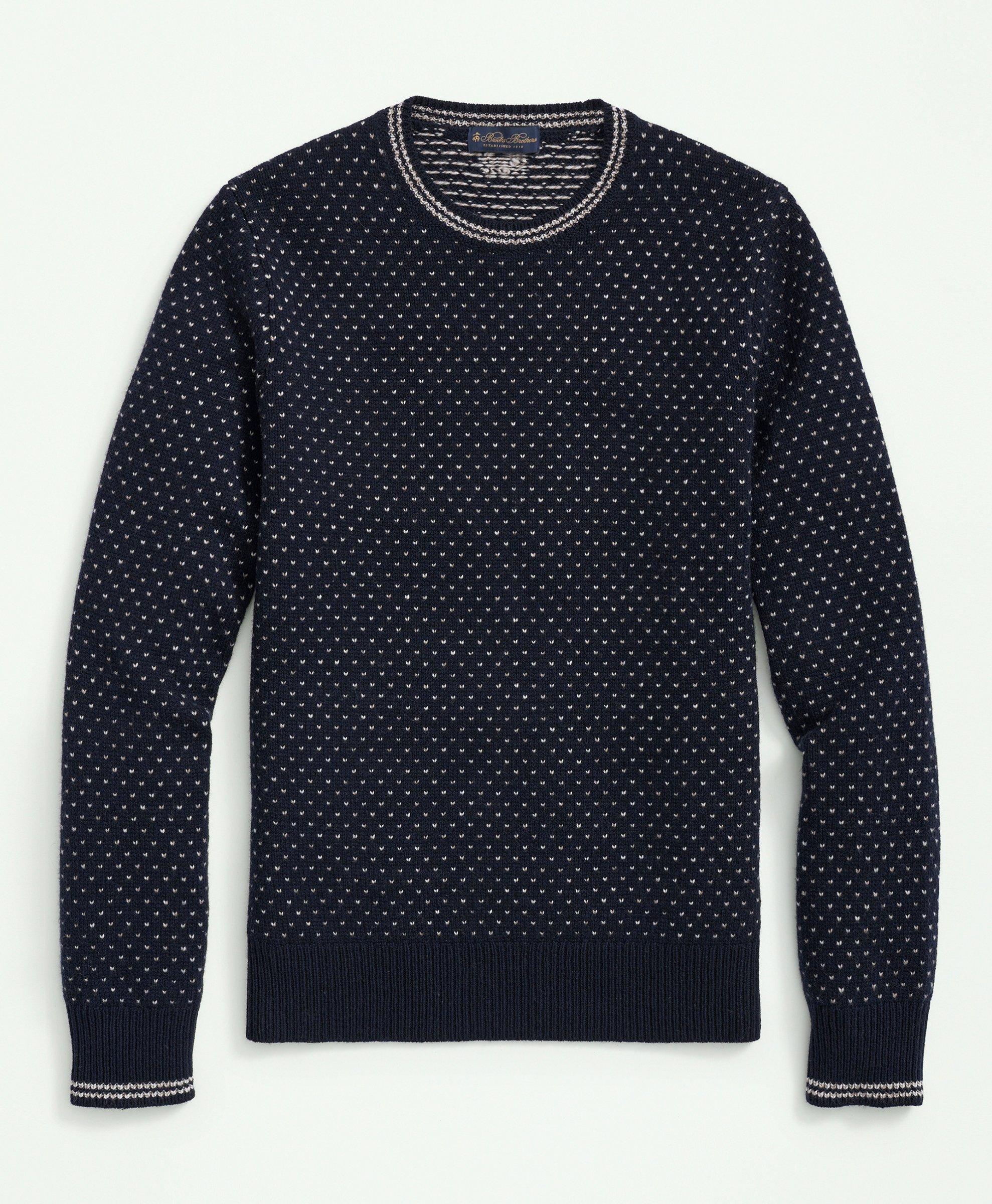 Brooks Brothers Men's Cotton Rowing Motif Intarsia Sweater | Navy | Size 2XL - Shop Holiday Gifts and Styles