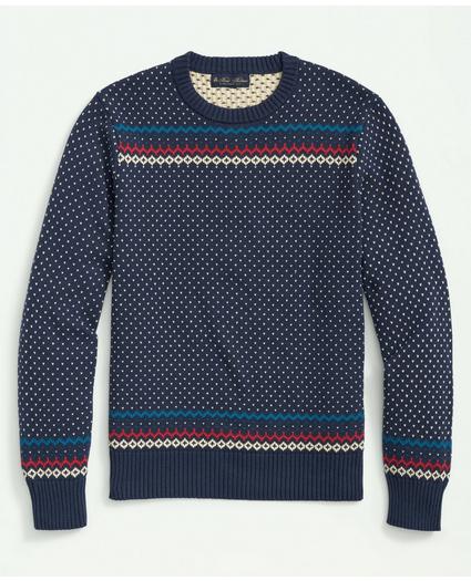 Cotton Crewneck Fair Isle Sweater