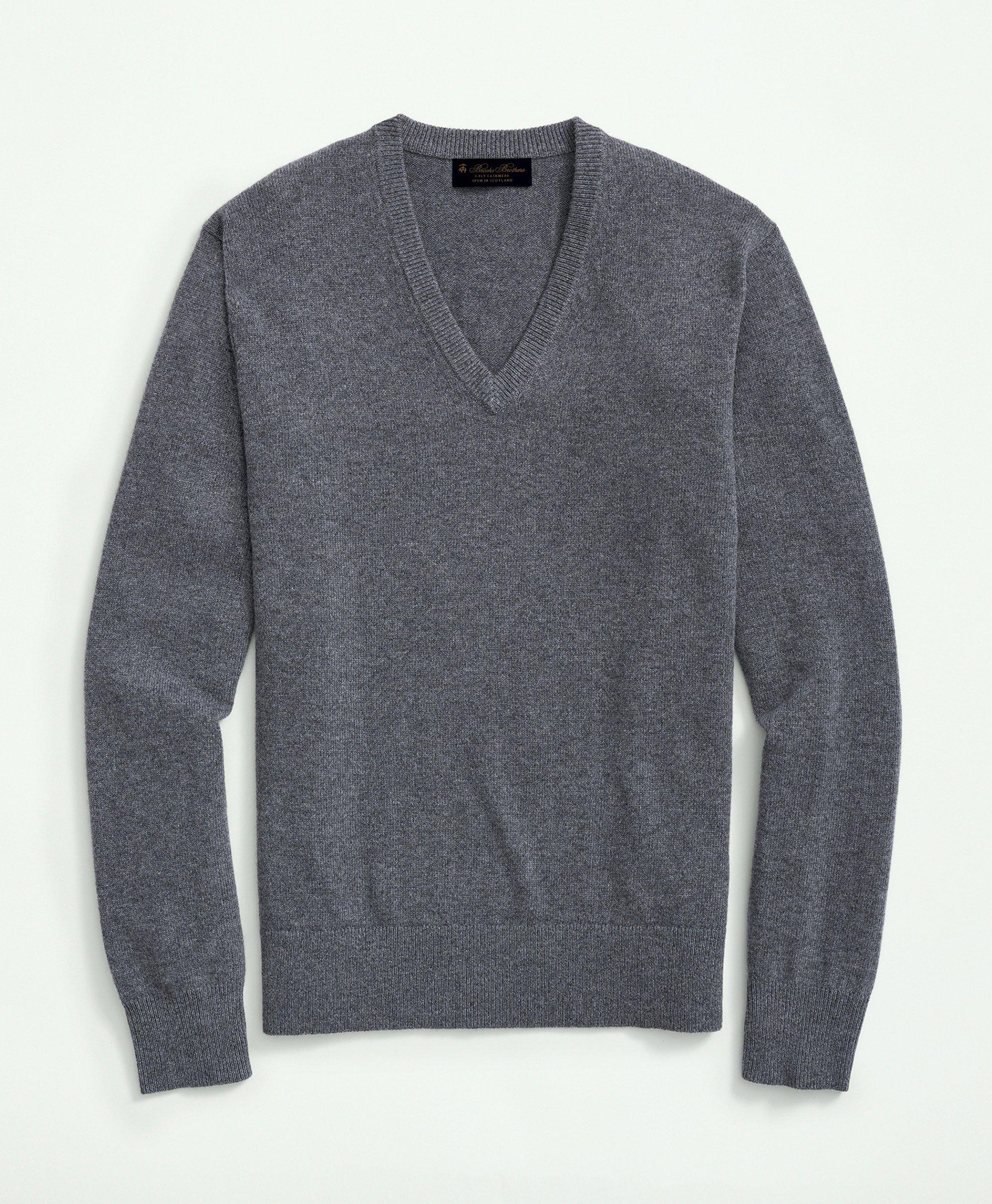 Thick cashmere sweater in english rib in Sky