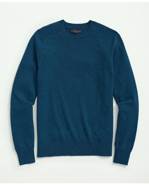 Brooks Brothers 3-ply Cashmere Crewneck Saddle Shoulder Sweater | Blue | Size Large
