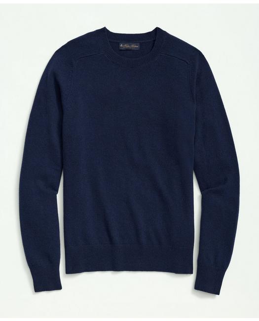 Brooks Brothers 3-ply Cashmere Crewneck Saddle Shoulder Sweater | British Blue | Size Large