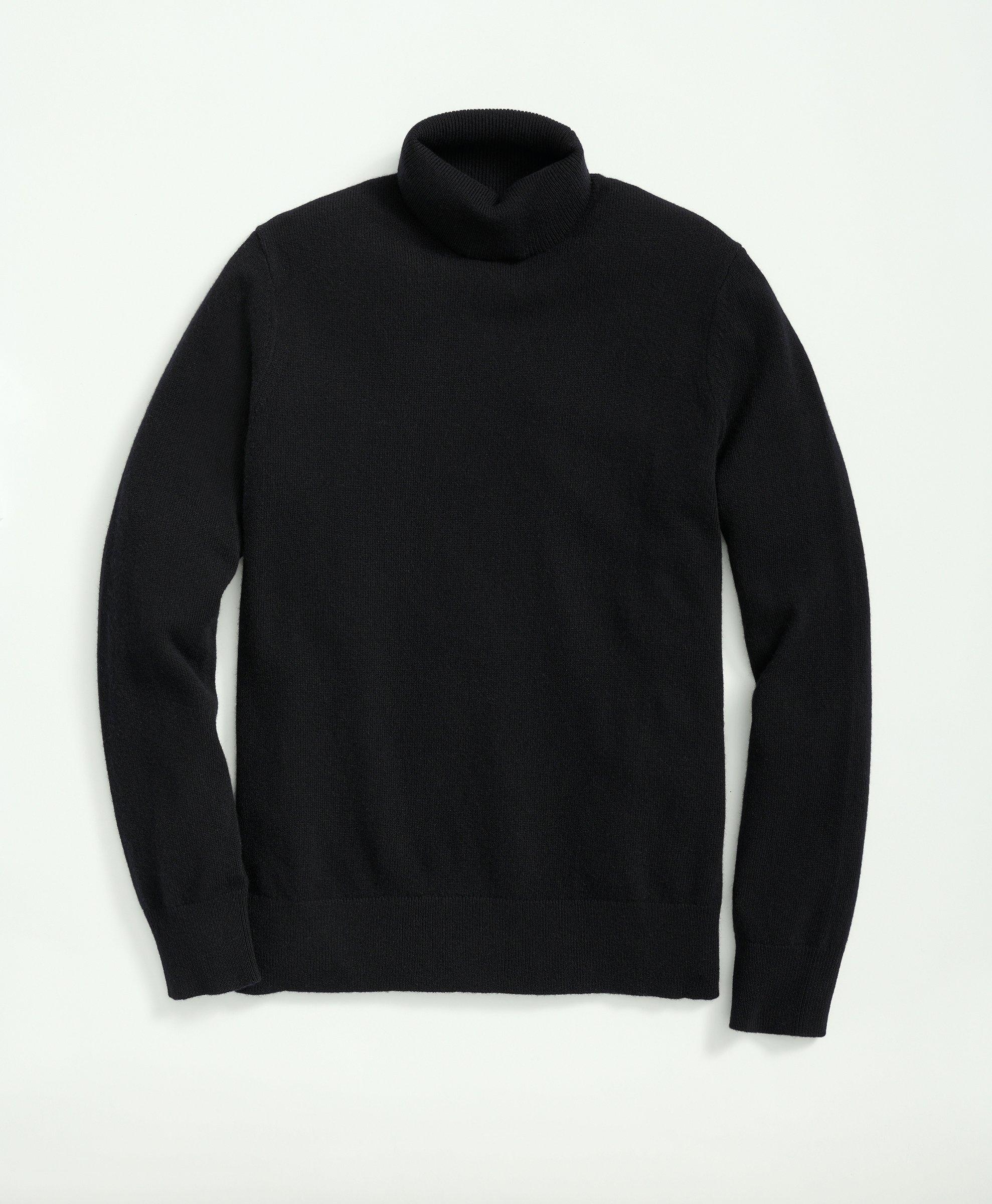 Brooks Brothers 3-ply Cashmere Turtleneck Sweater In Black