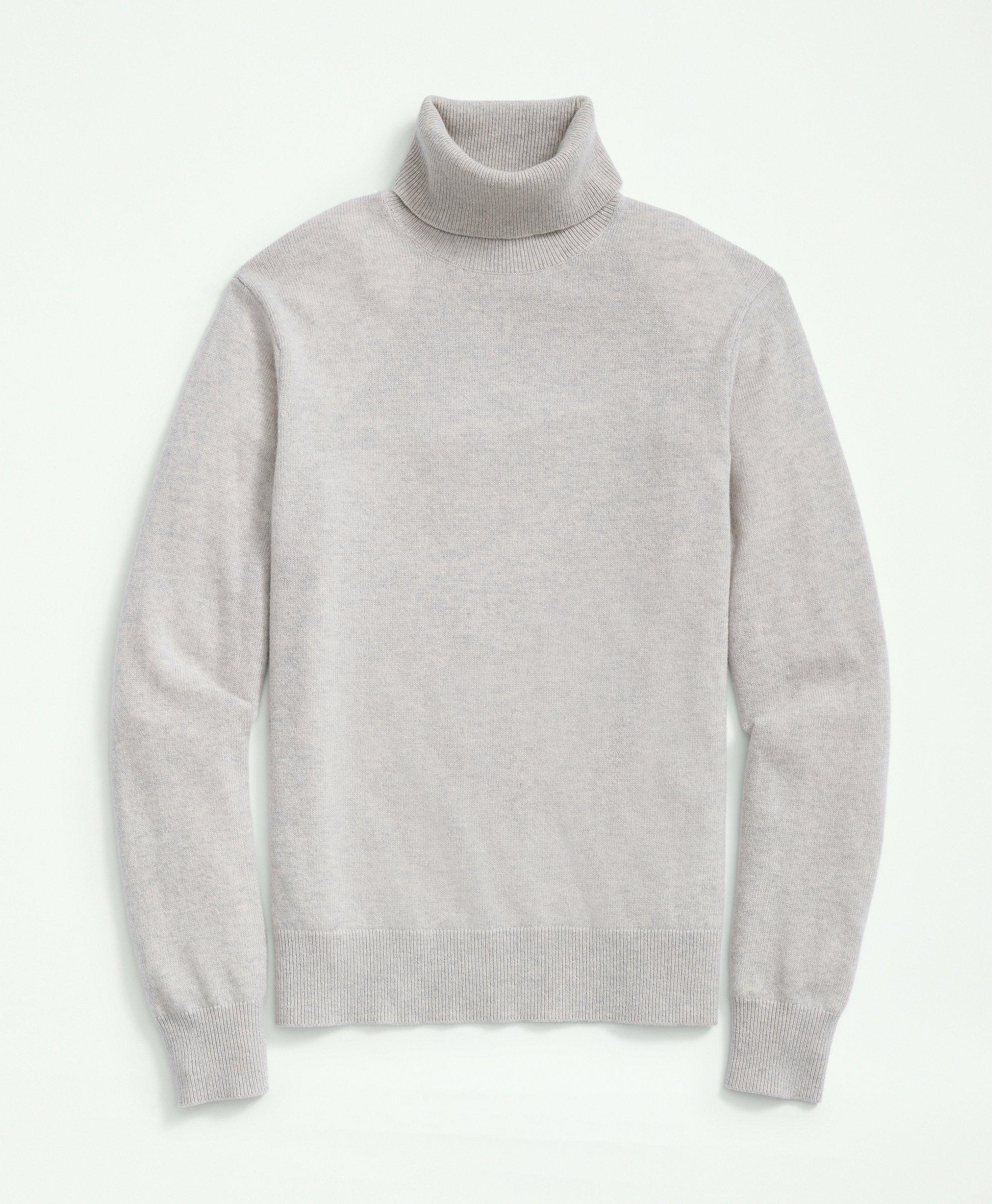 Brooks Brothers 3-ply Cashmere Turtleneck Sweater | Grey | Size Medium