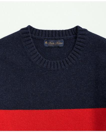 Lambswool Crewneck Chest Striped Sweater