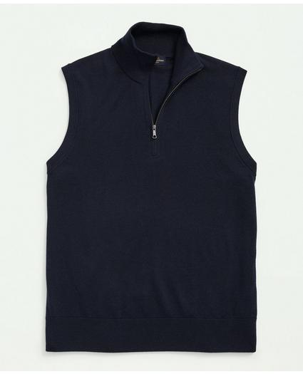 Fine Merino Wool Half-Zip Sweater Vest