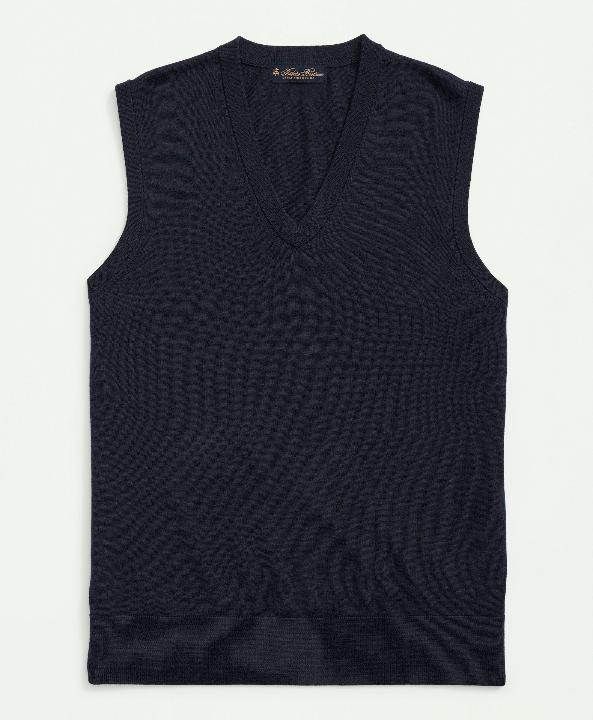 Brooks Brothers Fine Merino Wool Sweater Vest | Navy | Size Xs