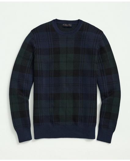 Cotton Black Watch Jacquard Crewneck Sweater