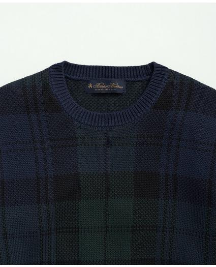 Cotton Black Watch Jacquard Crewneck Sweater