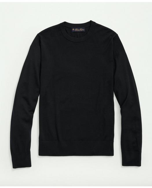 Brooks Brothers Fine Merino Wool Crewneck Sweater | Black | Size Small